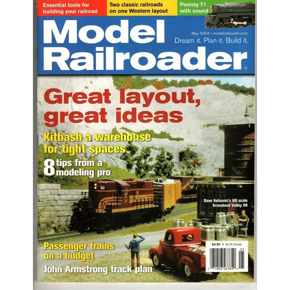 Model Railroader Magazine May 2004 Great Layout, Great Ideas, How to Kitbash - Picture 1 of 1